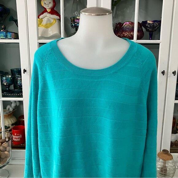 Turquoise Thin Sweater | 2X | Faded Glory - Picture 2 of 7